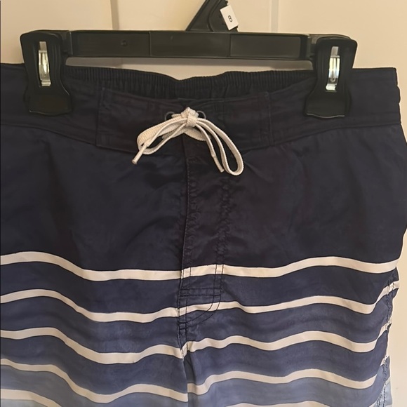 H&M Blue and White Nautical Swim Trunks with Drawstring - Picture 2 of 5